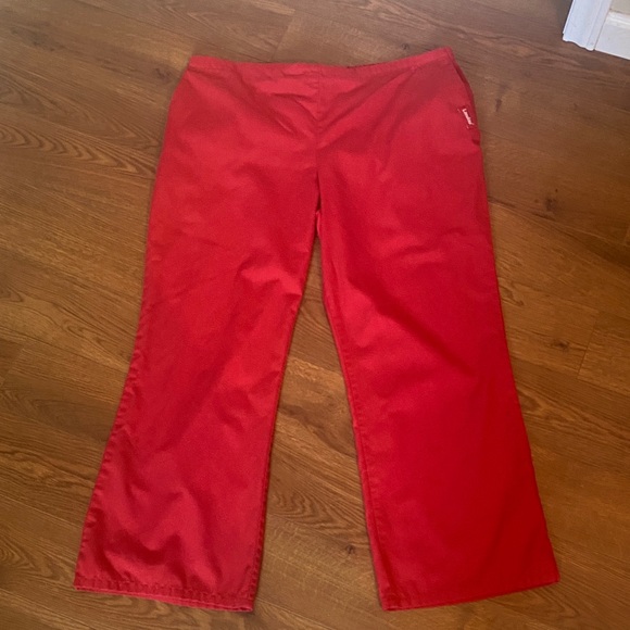 Landau 2 Pocket with Drawstring Red Scrub Pant - Picture 1 of 6